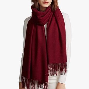 Burgundy flannel scarf